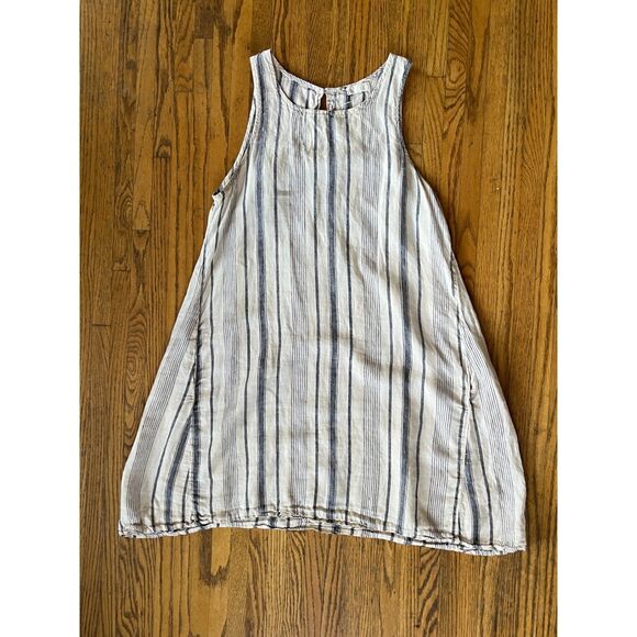 CP SHADES White Stripe Linen Sleeveless Pocket Mini Dress   Women's Size Medium - Picture 3 of 9